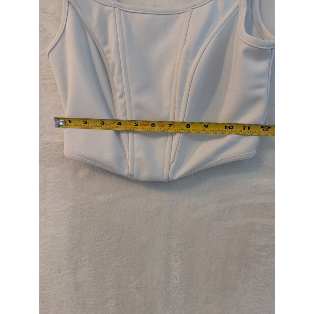 Princess‎ Polly White Corset Crop Top Sleeveless Zipper Back US 2 - Picture 2 of 7